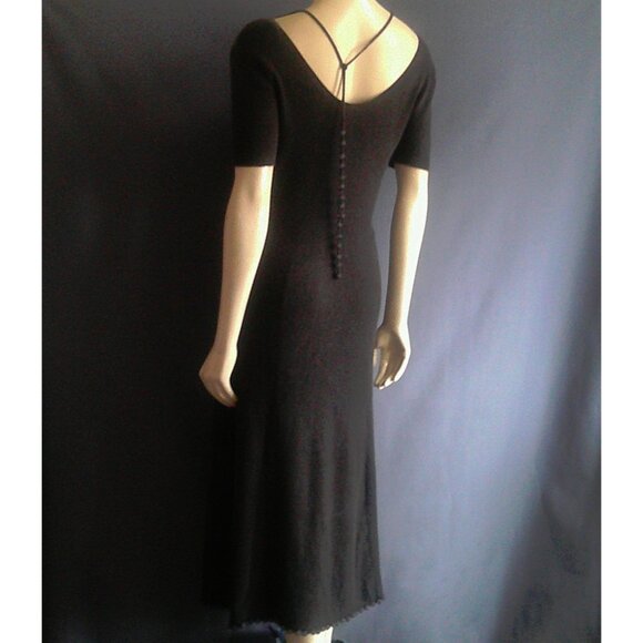 TSE Gray Taupe V-Neck Heavy Cashmere Tie in Back Sweater Dress L - Picture 9 of 12